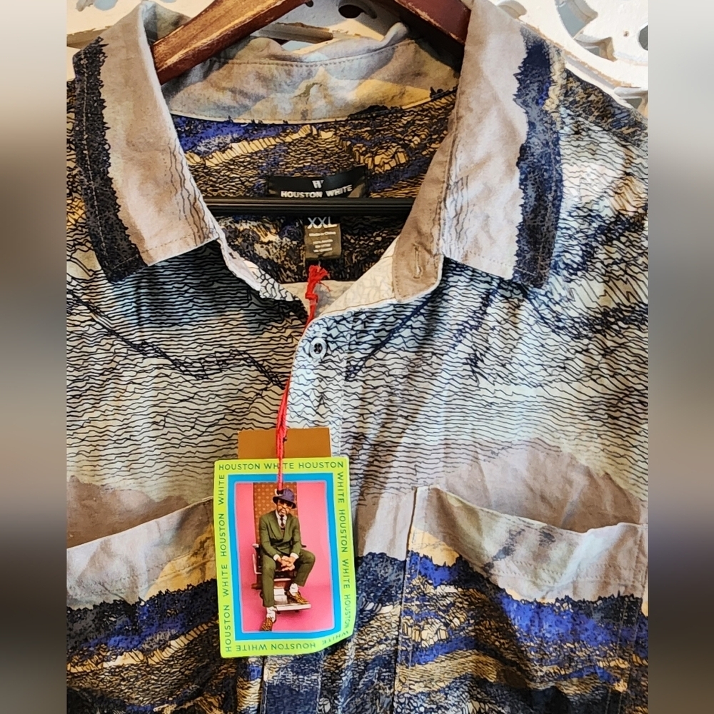 Houston White Brushed Rayon Outdoor Woven Button-down Shirt size XXL NWT - Picture 5 of 12